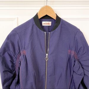 𝅺minki • bomber zip up jacket flared purple
